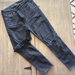 American Eagle Outfitters Black Distressed Jeggings